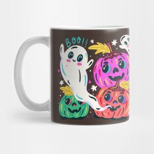 Pumpkin Ghost Halloween Hand drawn Mug